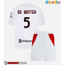 Otroške Nogometnih dresov AC Milan Koni De Winter #5 Gostujoči 2026-27 Kratki rokavi (+ hlače)